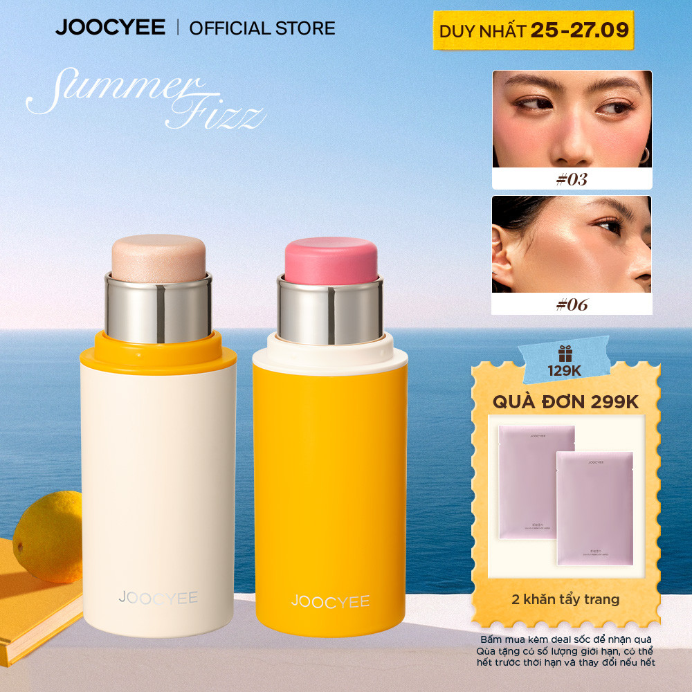 [MỚI] JOOCYEE Blush Stick má hồng dạng thỏi, má hồng kem căng bóng, dễ tán, lâu trôi, hiệu ứng tự nhiên