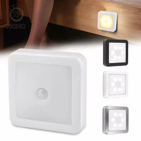 Đèn ngủ LED thông minh HCHC, Đèn LED tiết kiệm năng lượng Cảm biến chuyển động Đèn ngủ, Đèn ngủ Cảm biến chạy bằng pin Đèn trắng ấm Tủ đèn ngủ hoạt động bằng pin