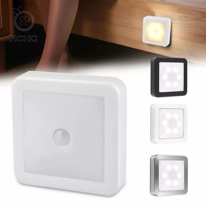 Đèn ngủ LED thông minh HCHC, Đèn LED tiết kiệm năng lượng Cảm biến chuyển động Đèn ngủ, Đèn ngủ Cảm biến chạy bằng pin Đèn trắng ấm Tủ đèn ngủ hoạt động bằng pin