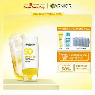 Kem chống nắng Garnier phổ rộng bảo vệ mạnh mẽ dễ chịu trên da SPF 50+ | PA++++ 30ML