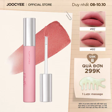Son bùn lì JOOCYEE FLUFFY LIP MUD, chất son mousse mịn bông, blur vân môi, khóa ẩm, mỏng nhẹ, bền màu, lâu trôi 3.2g