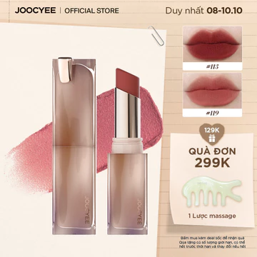 Son thỏi mịn lì JOOCYEE Muddy Rouge mịn lì như nhung lâu trôi lên màu chuẩn