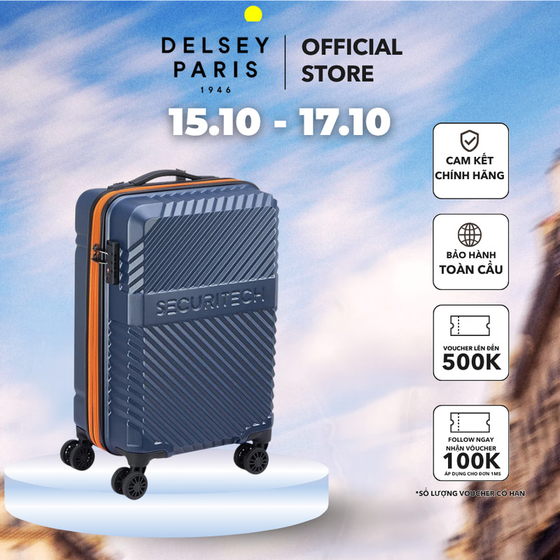 [15.10 - 17.10 | QUÀ CHO NÀNG] Vali kéo Securitech Patrol - Vali Delsey Paris cao cấp bảo hành chính hãng quốc tế