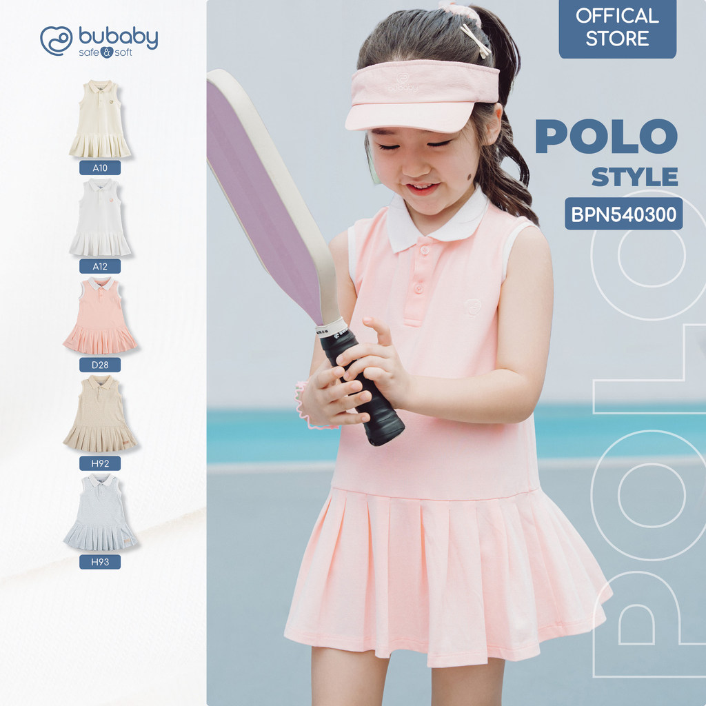 Váy liền sát nách cổ Polo BU Baby Ponie, váy trẻ em, váy bé gái hàn quốc | BPN540300