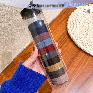 Onetimingfine 20 Cái / hộp Vòng Khăn Đóng Hộp Đàn Hồi Cao Liền Mạch Đơn Giản Màu Sắc Chắc Chắn Vòng Tóc Đuôi Ngựa Giá Đỡ Dây Tóc Phụ Kiện Tóc VN