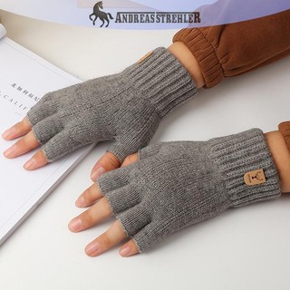 Onetimingfine Dệt Kim Dày Nhiệt Nửa Ngón Găng Tay Nam Nữ Mùa Đông Ngoài Trời Lái Xe Ngón Găng Tay Màn Hình Cảm Ứng Găng Tay VN