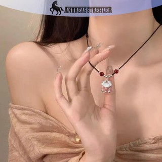 Onetimingfine Phong Cách Trung Hoa Thời Trang Retro Dây Vòng Cổ Hoa Mặt Trăng Khóa An Toàn Mặt Dây Chuyền Vòng Cổ Nữ Vintage Trang Sức VN