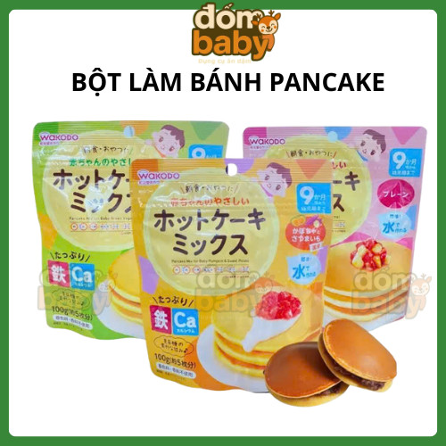 Bột làm bánh pancake (bánh rán Doremon) Wakodo 100g cho bé từ 9 tháng ...