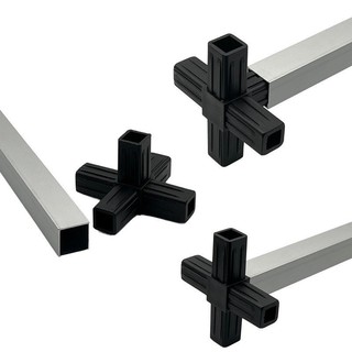 1 Ống Vuông Ống Nhôm Ống Thép PP Đầu Nối Nhựa Góc Phải Ống Khuỷu Tay Nhựa Khớp Ba Chiều Bốn Chiều Năm Chiều WSC