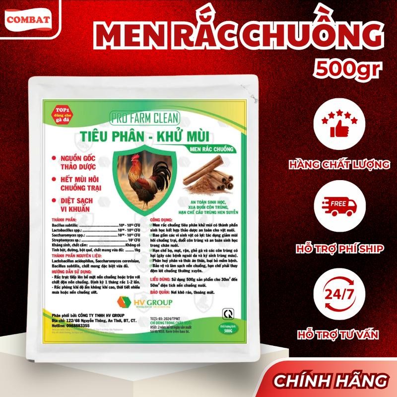 Men Rắc Chuồng Tiêu Phân Khử Mùi Chuồng Trại, Loại Bỏ Mầm Bệnh, Hạn Chế Mạt Rận, An Toàn Cho Gà
