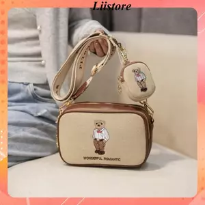 Túi hộp nữ túi đeo chéo bộ đôi hình gấu Beibaobao đi chơi cá tính dễ thương K241