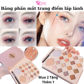 Bảng phấn mắt, má màu đẹp  Kèm Cọ Tích Hợp Phấn Má Tạo Khối Siêu Tiện Lợi Chống Thấm Nước Lâu Trôi Lên Màu Chuẩn