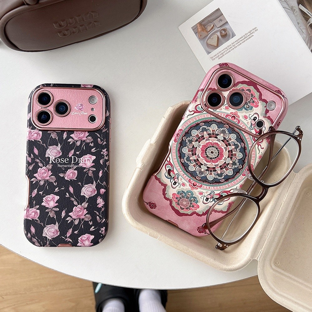 Ốp Điện Thoại Da Mạ Họa Tiết Dunhuang Cho iPhone 17 Pro Max 17 Air 16 15 14 13 Vỏ Bảo Vệ Chống Sốc