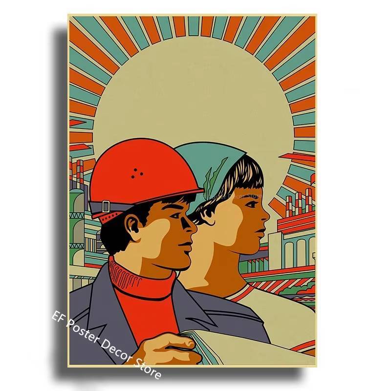 Poster Vintage Stalin Liên Xô CCCP - Nghệ thuật treo tường, Tranh vải cổ điển, Nhà / Phòng / Cafe / Câu lạc bộ / Trang trí tường ký túc xá