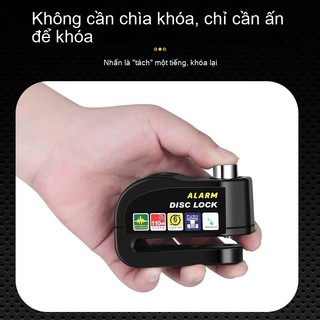 Khóa báo động chống trộm phanh đĩa - Chất liệu hợp kim bền chắc, còi hú báo động, bảo vệ toàn diện