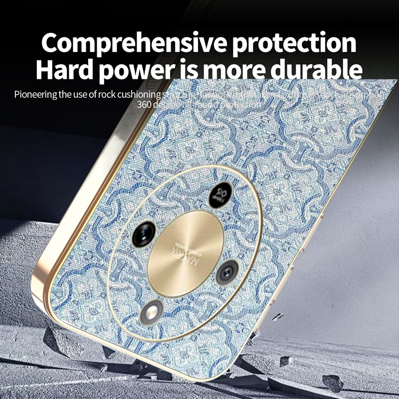 Ốp Lưng Cho Honor X9d X9C X9B Da Cổ Điển Mạ Điện TPU Edge Chống Rơi Vỏ Điện Thoại