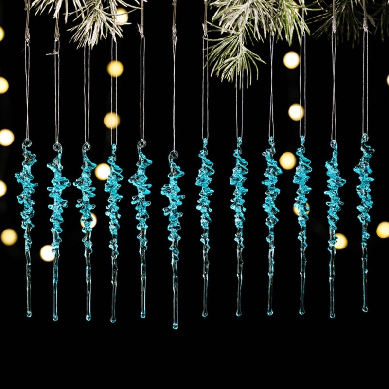 SHI 12 Cái Trang trí treo đá Acrylic chống vỡ để trang trí cây thông Noel