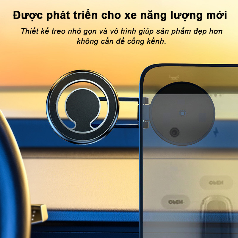 iá Đỡ Điện Thoại Từ Tính 360° Rotatable – Hút Mạnh, Cố Định Chắc, Gắn Taplo Xe Hơi Cho iP16Pro Max/15/14