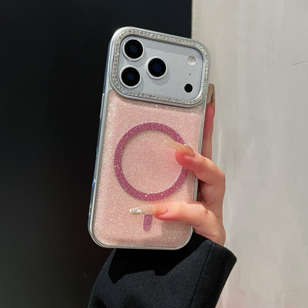 Ốp điện thoại thu hút từ tính kim cương đính kim cương cho IPhone 17 16 15 14 13 12 11 Pro Promax 17 Air 16 15 14 Plus Vỏ chống sốc
