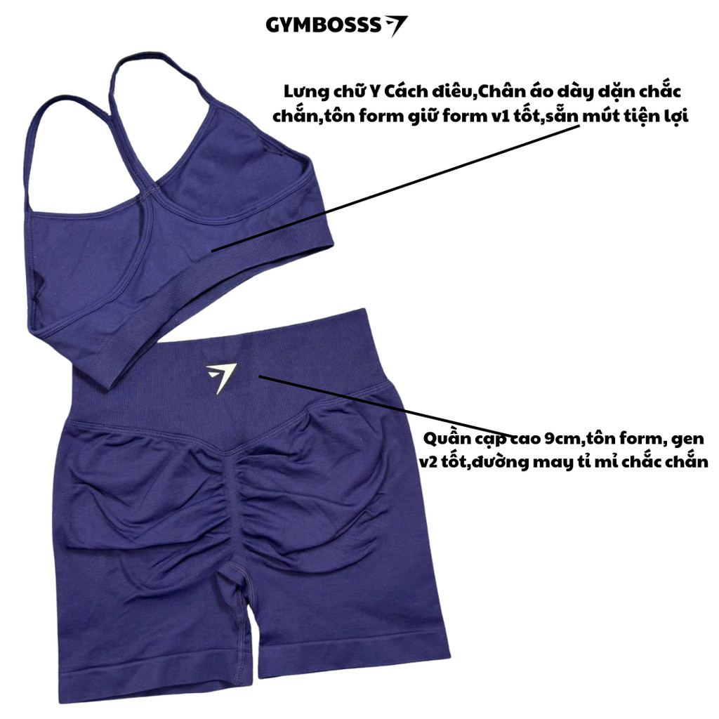 Bộ Quần Áo Tập Gym,Yoga,Chất Dệt 10% Elast Cao Cấp,Sẵn Mút Tiện Lợi Tôn Form Tôn Dáng GB324