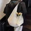 E-WOITD 1 Chiếc Túi Đeo Vai Móc Handmade Có Hoa Trang Trí Rỗng Ra Dệt Kim Túi Tote Dung Tích Lớn Túi Xách Thường Ngày Để Mua Sắm Hàng Ngày Đi Biển Du Lịch E-WOITD