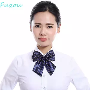 Cà vạt tiếp viên hàng không FUJIZOU, cà vạt nơ chấm sọc, cà vạt thắt nơ ngân hàng có thể điều chỉnh Dây buộc cổ thủy thủ Bộ đồ nơ phong cách Hàn Quốc Học sinh đi học Thắt cổ nữ / bé gái