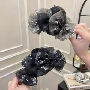 Phong Cách Hàn Quốc Hai Lớp Công Nghiệp Nặng Nơ Lấy Kẹp Mặt Nữ Cá Mập Nhỏ Kẹp Tóc Hàng Ngày Lưng Đầu Kẹp Tóc Phụ Kiện Tóc