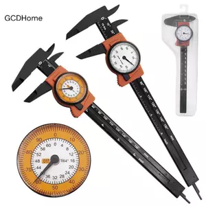 GCDHome 0-150MM 0-6 "Đánh Dấu Vernier Caliper Có Đồng Hồ Nhựa Vernier Caliper Có Hộp Bảo Quản Dụng Cụ Có Độ Chính Xác Cao HOT