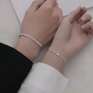 2 Vòng tay tinh tế thời trang đơn giản dành cho cặp đôi Unisex Vòng tay trái tim cảm giác cao cấp Phụ kiện trang sức Quà tặng Valentines VN