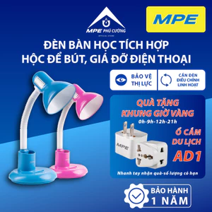 MPE - Đèn bàn học màu xanh-hồng bảo vệ thị lực 5W Tích hợp hộc để bút giá đỡ điện thoại