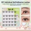 6 Hàng Lông Mi Giả Siêu Mỏng - Không Keo Đen C Curl 9-13mm Chiều Dài Hỗn Hợp Nhẹ