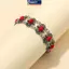 MAKY Vintage Dân Tộc Bohemian Lắc Tay Nữ Vợ Đi Biển Khắc Họa Tiết Hình Bầu Dục Đá Đỏ Vòng Tay Có Thể Điều Chỉnh Cổ Tay Trang Sức VN