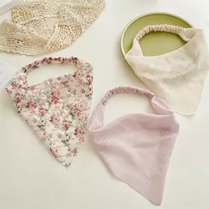 PNPIA- Khăn trùm đầu hoa ngọt ngào Vải lụa cổ điển Tam giác Khăn quàng tóc Co giãn Headwrap Phụ kiện thời trang đa năng