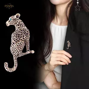 PNPIA- 1 / 2 / 4 Chiếc Thanh Lịch Nữ Cổ Điển Động Vật Phong Cách Baroque Pin Phụ Kiện Nam Nữ Thời Trang Vintage Hợp Kim Da Báo Huy Hiệu Trâm Cài