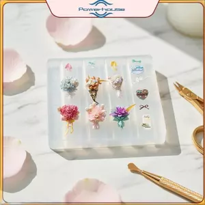 ĐIỆN 1 Cái Hoạt Hình Hoa Bó Hoa Bình Giỏ Móng Tay Nghệ Thuật Khuôn 3D Silicone DIY Dụng Cụ Thiết Kế Móng Tay Cho Người Mới Bắt Đầu Và Ưu Đãi.