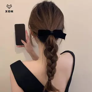 Kẹp Tóc Nơ Nhung Thời Trang Retro Cô Gái Barrettes Phụ Nữ Dễ Thương Bobby Pin Ruy Băng Nơ Mũ Phụ Kiện [Mina]