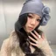 Simi Girl Phong Cách Hàn Quốc Màu Xám Ba Chiều Mũ Đầu Hoa Lớn Thời Trang Đơn Giản Mũ Mỏng