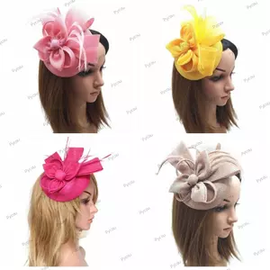 Mũ đội đầu PYCOU Fascinator, Băng đô cô dâu màu trơn phong cách Hepburn, Mũ đội đầu đám cưới phong cách Pháp thanh lịch Vòi hoa sen cô dâu