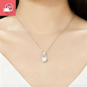 Vòng cổ thời trang cao cấp hoa ngọc trai nở hoa màu tím dành cho nữ