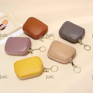 Hộp đựng thẻ JUIC, Nhiều khe cắm thẻ có dây kéo Ví ngắn, Ví Mini đa năng bằng da PU di động dành cho nữ