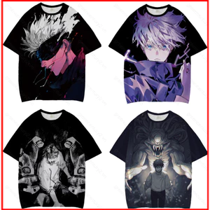 Jujutsu Kaisen Anime Áo Thun Nữ Tay Ngắn Top Unisex Cosplay Gojo Satoru Tee Thời Trang 3D Áo Sơ Mi Plus Kích Thước