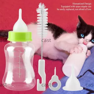 CAST 4 Cái / bộ Bình Sữa Mèo Con, Núm Vú Mềm Dung Tích 150ml Cho Thú Cưng, Đầu Có Thể Thay Thế Chống Rò Rỉ Dễ Dàng Làm Sạch Kích Thước Di Động Cho Thú Cưng Cho Bé Ăn Trẻ Mèo Con Điều Dưỡng