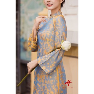 Áo Dài Cách Tân Hoài Thị - Chất Lụa Gấm Cao Cấp, Họa Tiết Vintage Tinh Tế, Thiết Kế Tôn Dáng