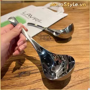 Muỗng Inox MONOSTYLE, Muỗng Lẩu Làm Dày Bền, Dụng Cụ Nấu Ăn Tay Cầm Dài Thìa Cơm Inox Nấu Ăn
