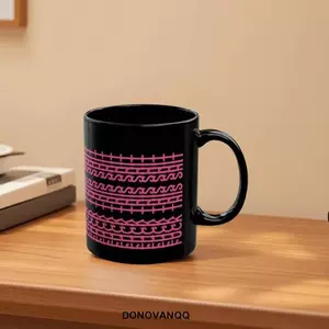 DONOVANQQ Cốc tin nhắn ẩn, Cốc trà gốm tay cầm tiện dụng, Quà tặng cốc cà phê dung tích lớn an toàn cho lò vi sóng sáng tạo