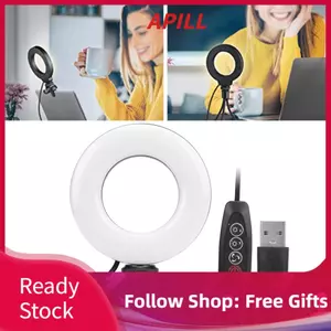 Apill Đèn LED chiếu sáng tròn 4 inch YT‑48 cho cuộc họp trực tuyến Phát trực tiếp Chiếu sáng quay phim Vlog