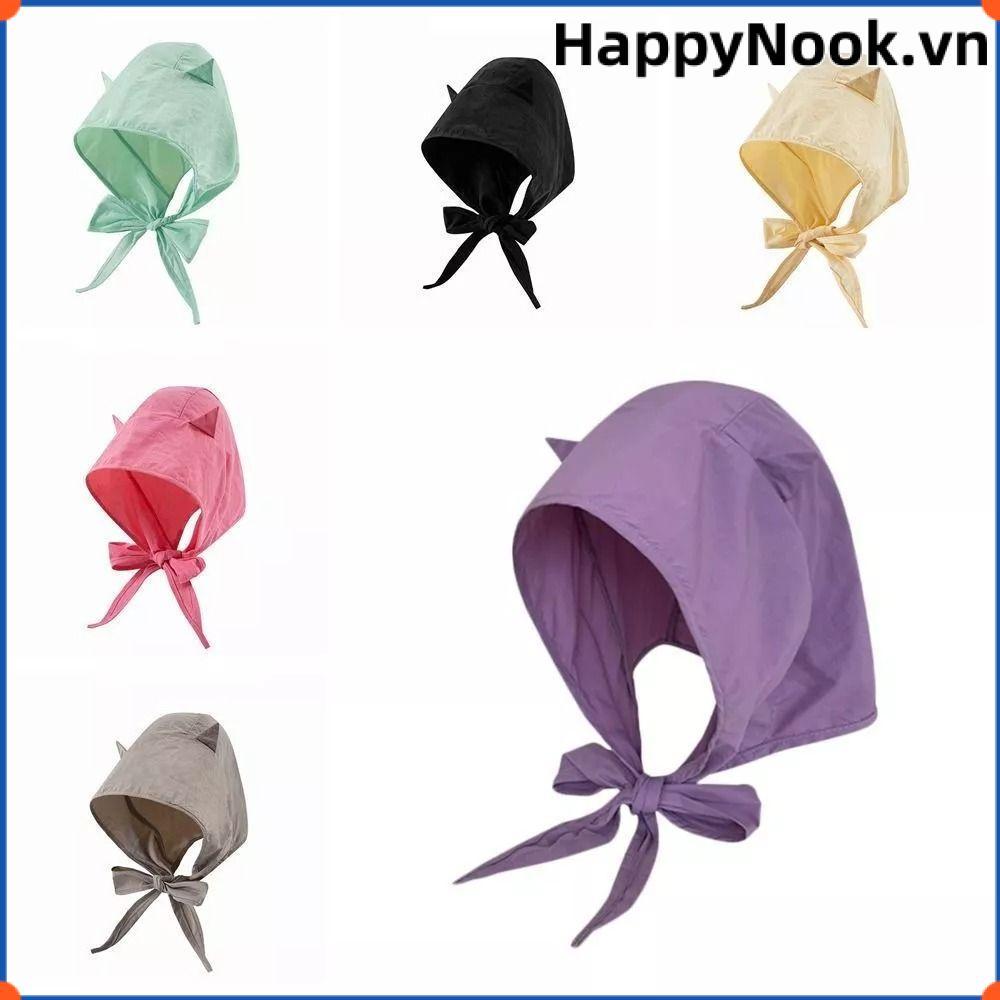 Mũ chui đầu HappyNook cho bé gái, chất liệu Polyester, chống nắng và khô nhanh