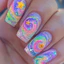 {WELV}Floral and Cartoon Decorated Press On Nails Medium Length Ballet Inspired Design