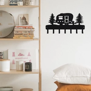 HELLOYOUNG Cắm Trại Cây Treo Tường Móc Kim Loại Màu Đen Móc Chìa Khóa Nghệ Thuật Thủ Công Trang Trí Tường Nhà