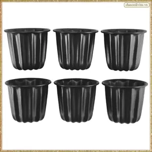 Khuôn Canele, Cốc Muffin Cannele, 6 Khuôn Cannele Chống Dính Màu Xám-Đen Canneles